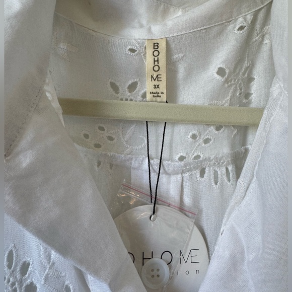 Bohme Flowy White Button Down Top - Size 3X - Picture 8 of 8
